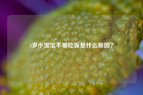 3岁小宝宝不爱吃饭是什么原因？