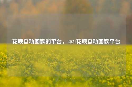 花呗自动回款的平台，2021花呗自动回款平台